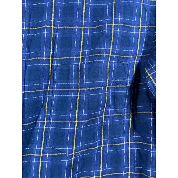 H&M - L.O.G.G. - Men's Blue/Yellow Plaid Long Sleeve Flannel - Size M - Picture 4 of 6